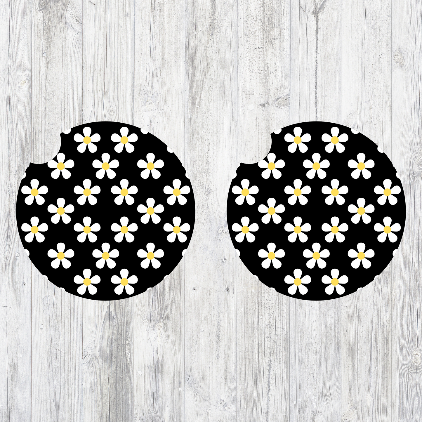 Daisy themed car coasters