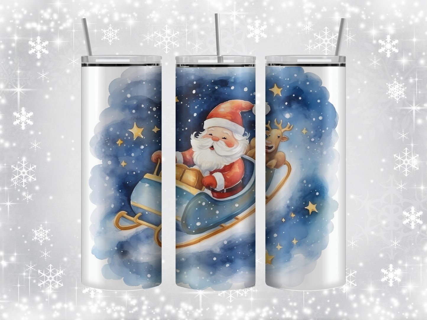 Santa sleigh ride tumbler