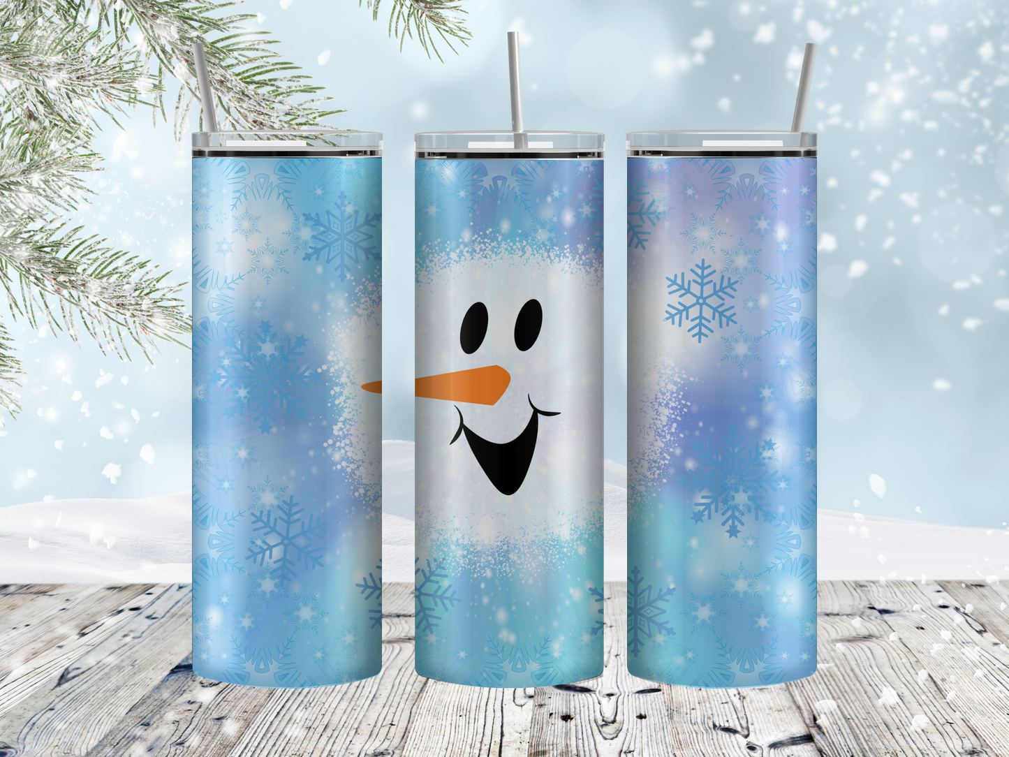 Pastel snowman tumbler