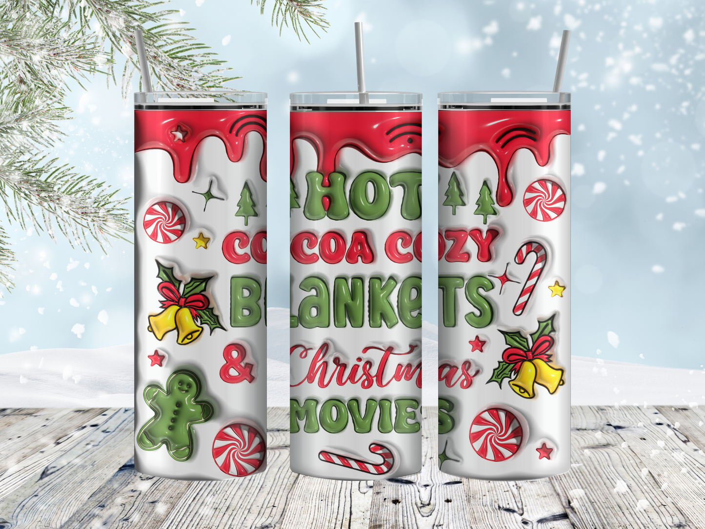 3D Christmas tumbler