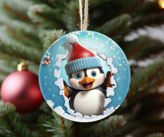 3D penguin ornament