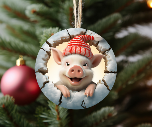 3D pig ornament