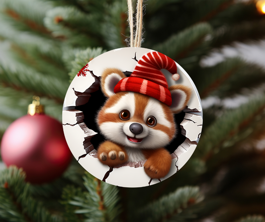 3D red fox ornament