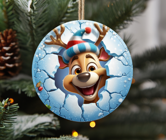 3D reindeer ornament