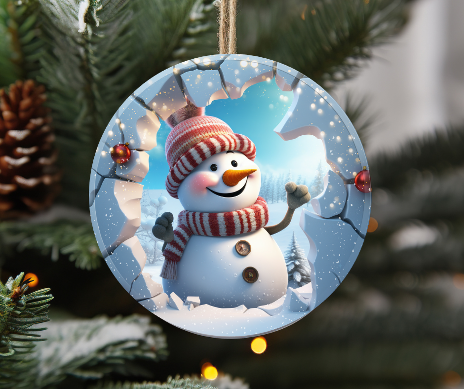 3D snowman ornament