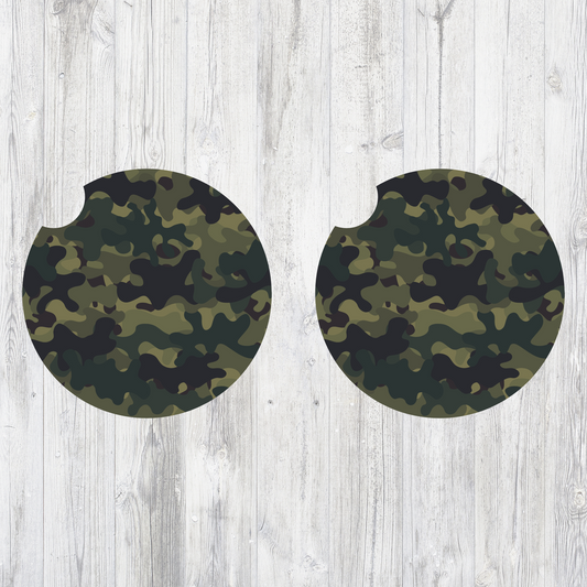 Camo themed car coasters