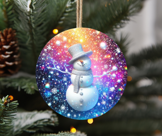 Colorful snowman ornament