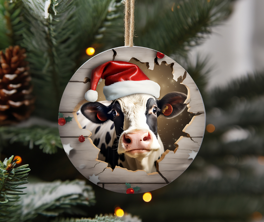 3D cow ornament