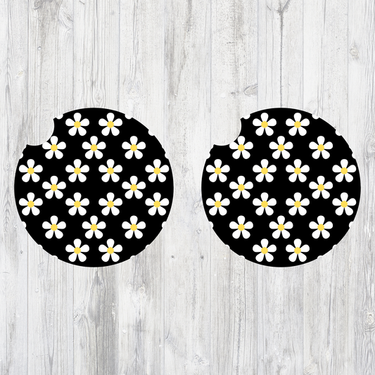 Daisy themed car coasters