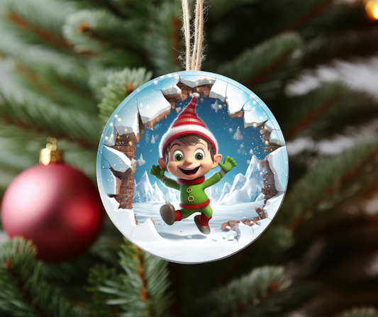 3D elf ornament