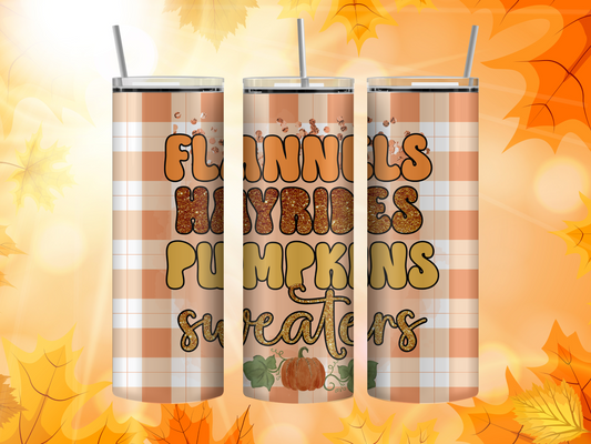 All things fall tumbler, metal straw and cleaning brush