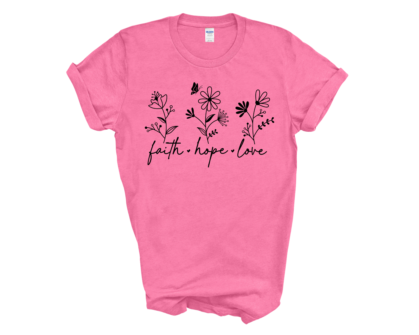 Faith hope love floral tee