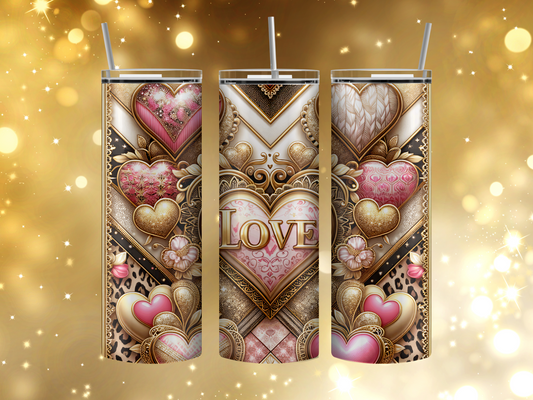 Fancy hearts tumbler