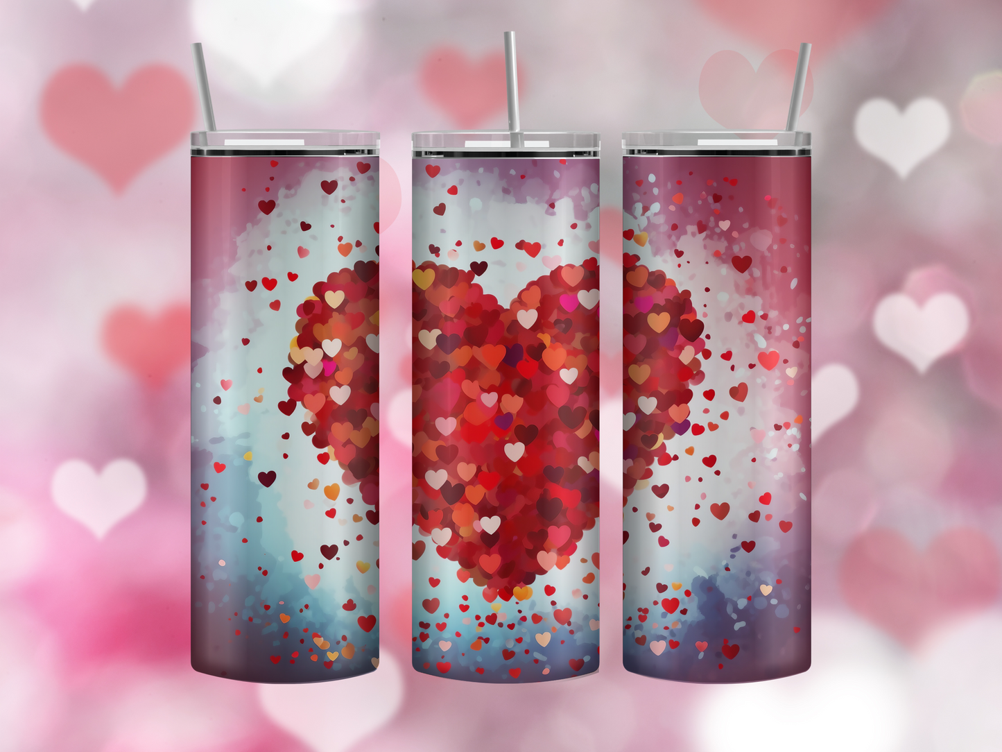 Heart confetti tumbler