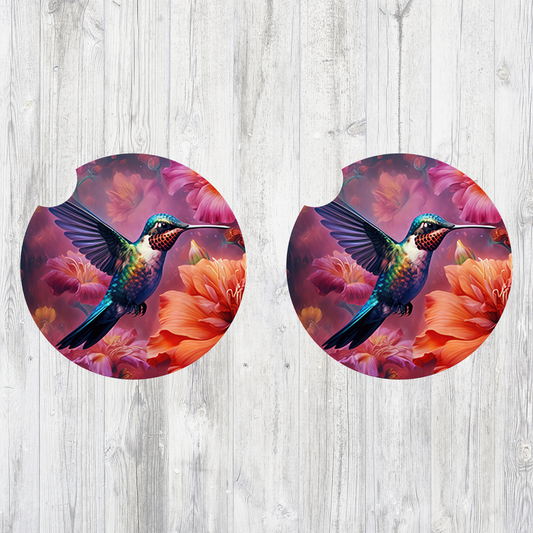 Hummingbird themed car coasters