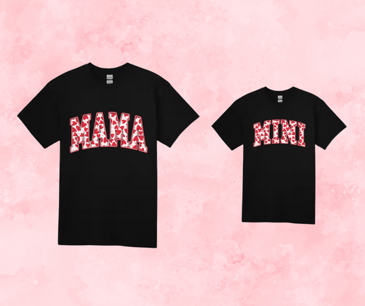 Mama/mini heart tee set