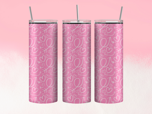 Pink hearts tumbler