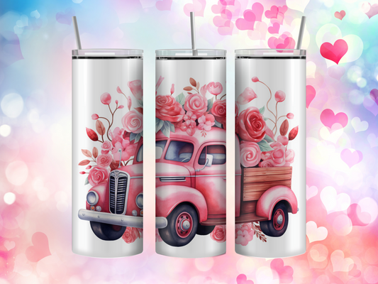 Pink truck tumbler