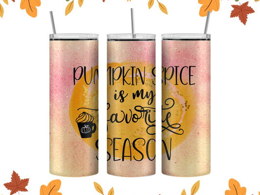 Pumpkin spice is my favorite season tumbler, metal straw and cleaning brush