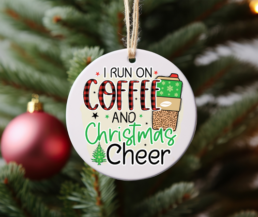 Coffee and Christmas cheer ornament