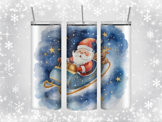 Santa sleigh ride tumbler