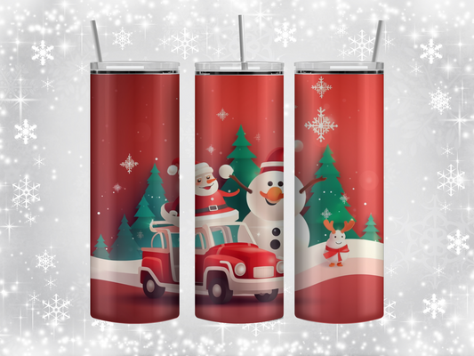 Christmas cartoon scene tumbler