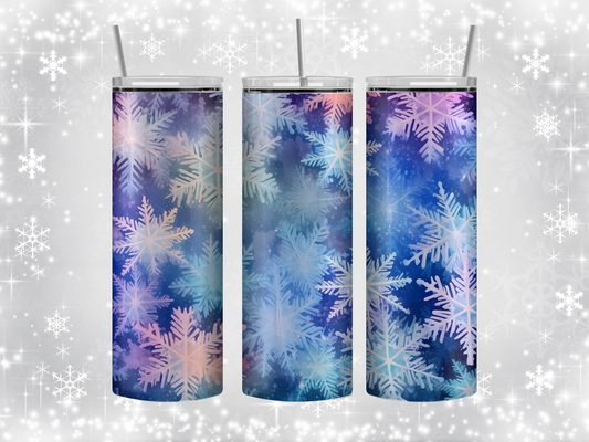 Colorful snowflake tumbler