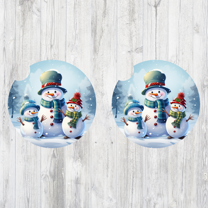 Set of seasonal themed car coasters