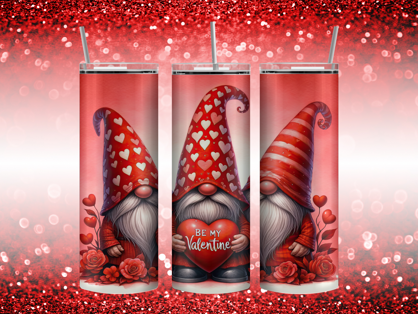 Valentine gnome tumbler