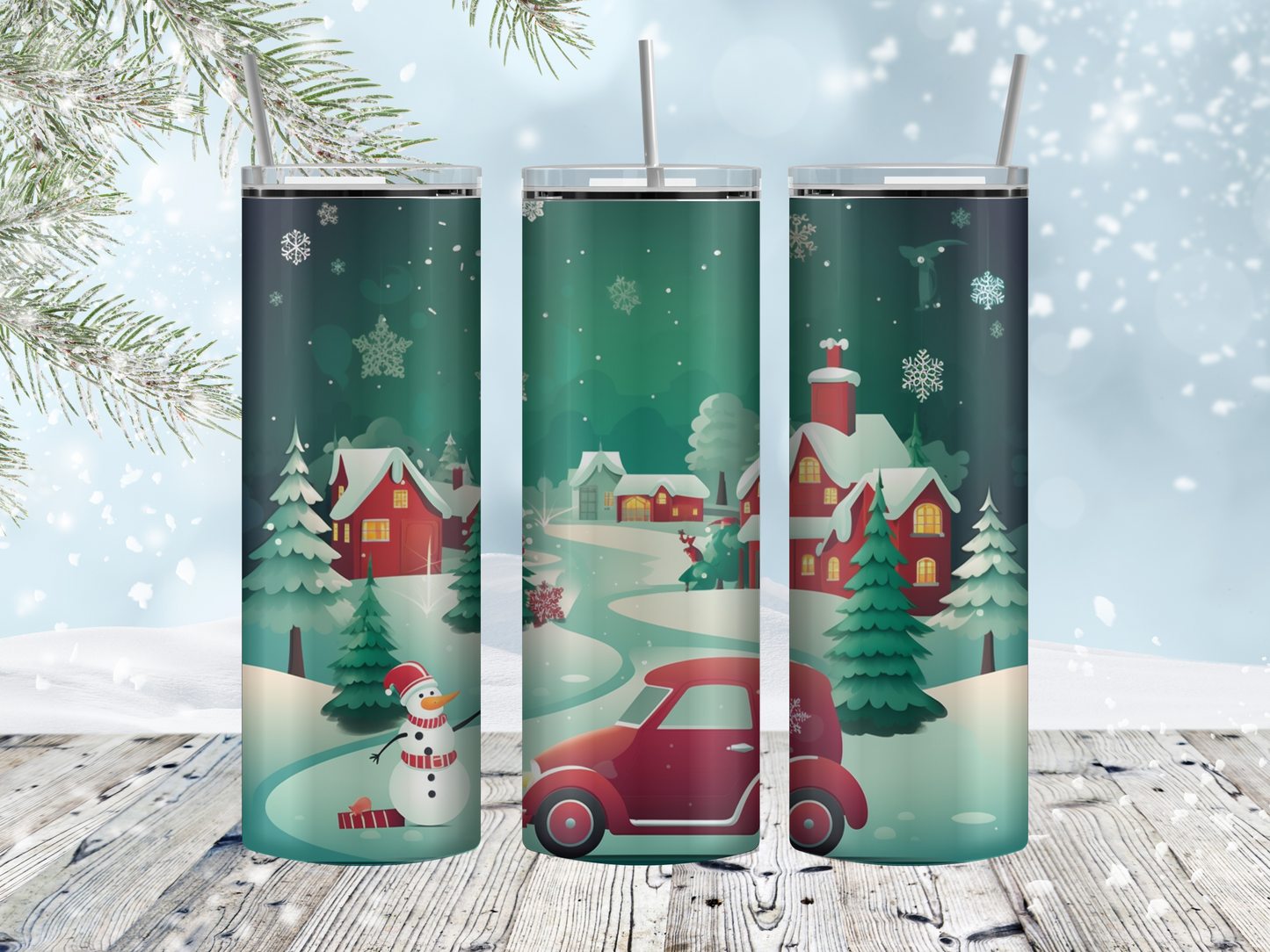 Snowy winter day tumbler