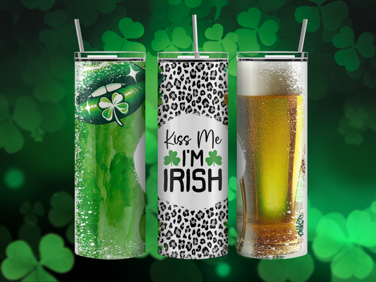 Kiss Me I'm Irish tumbler