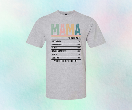 Mama % daily value tee