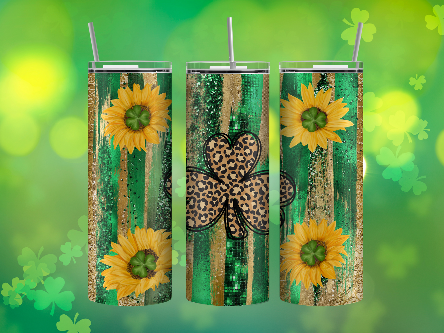 Shamrock sunflower tumbler